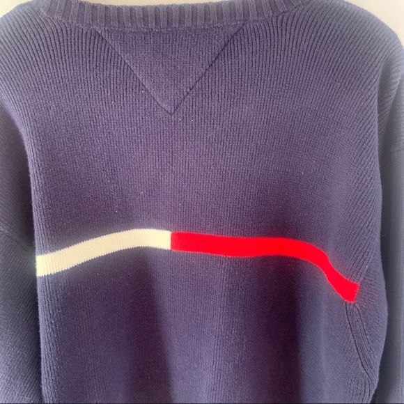Tommy Hilfiger Sweater Vtg Classic Retro Flag Logo Colorblock Pullover Men XXL - Picture 5 of 6